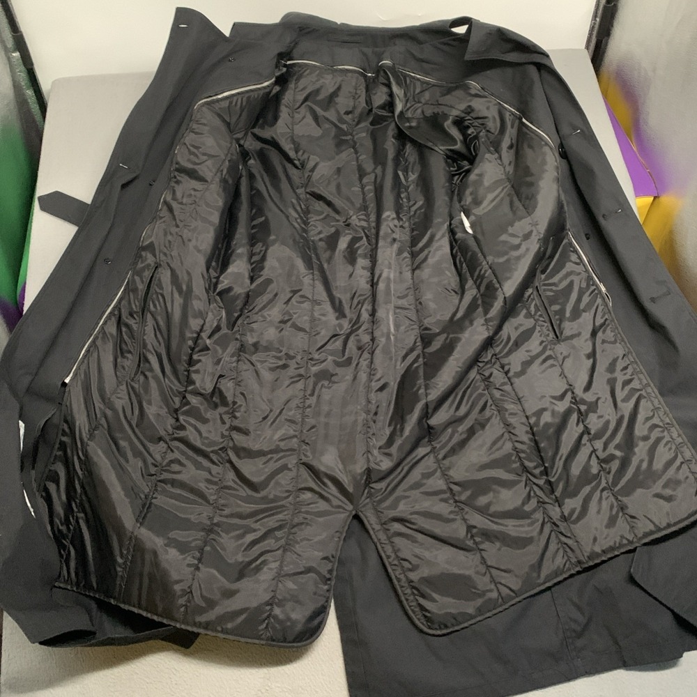 Defense Logistics Agency Garrison All Weather Black Trench Coat Men's 40XL NWOT - Picture 9 of 11
